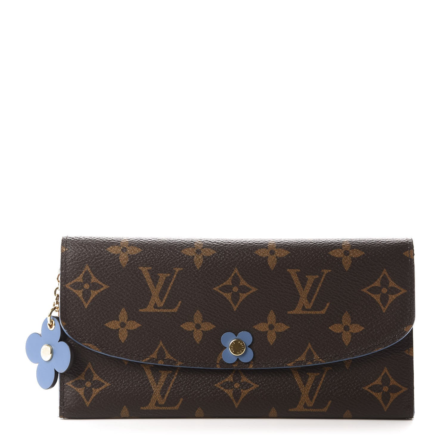 Louis Vuitton Monogram Bloom Flower Emilie Wallet Blue Jean 1 of 8