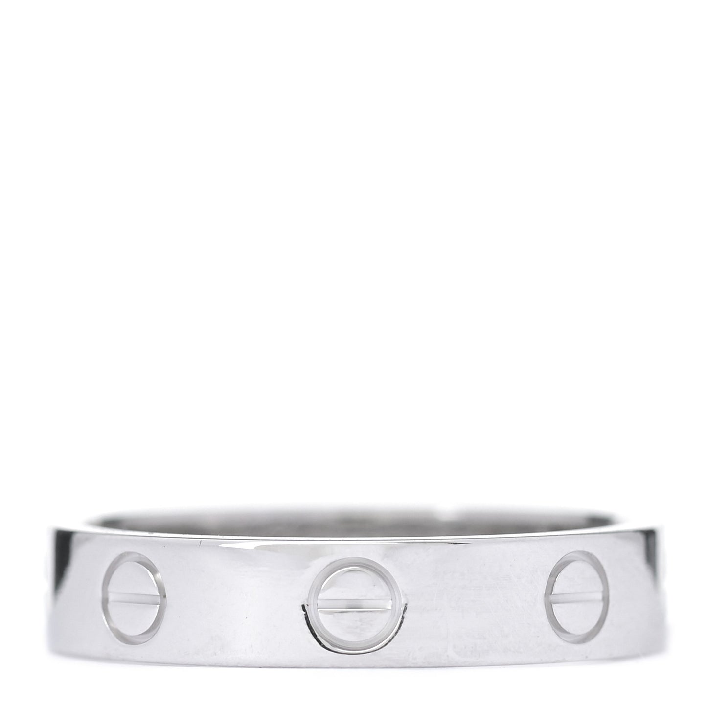 18K White Gold Diamond 4mm LOVE Wedding Band Ring 53 6.5