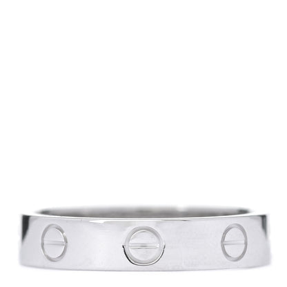 Cartier 18K White Gold Diamond 4mm LOVE Wedding Band Ring 53 6.5 3 of 5