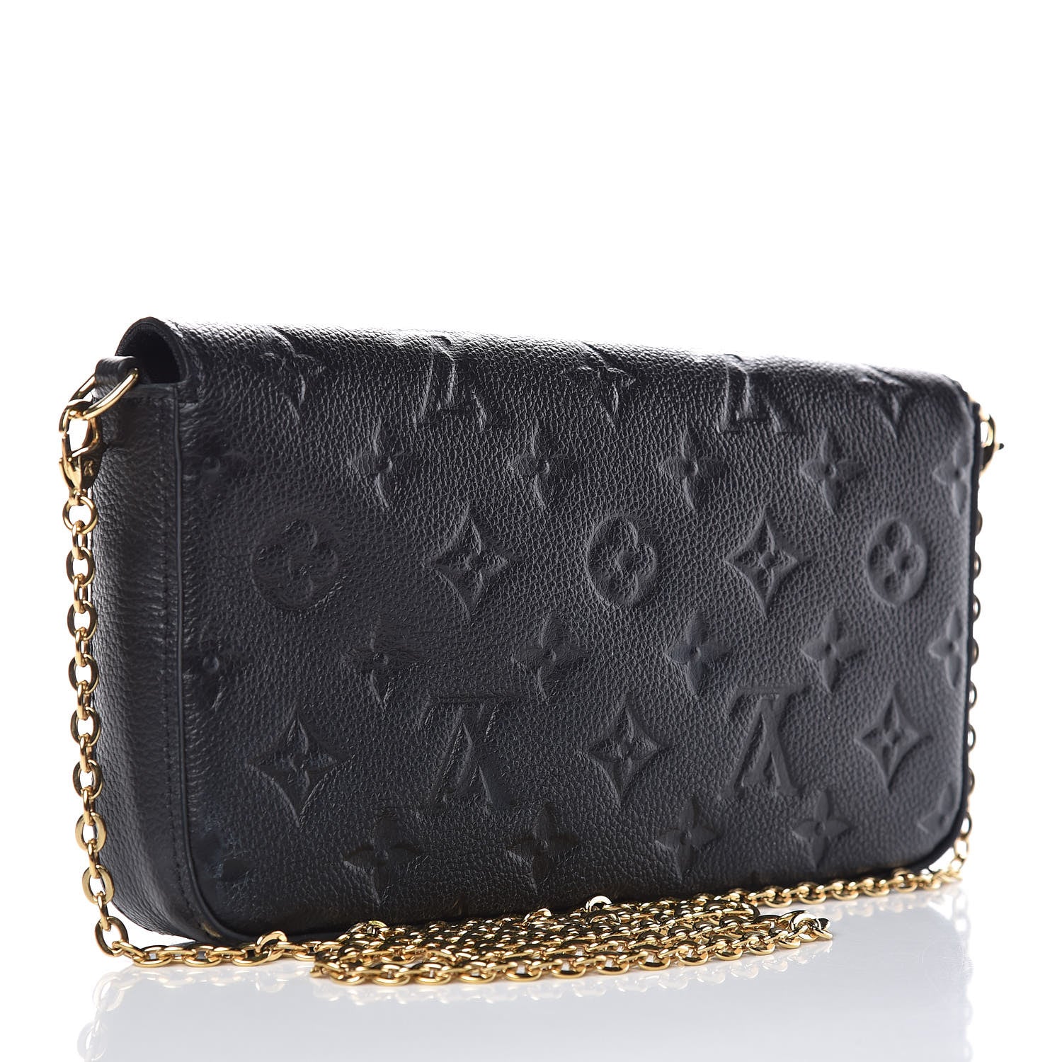 Louis Vuitton Empreinte Pochette Felicie Chain Wallet Black 3 of 10