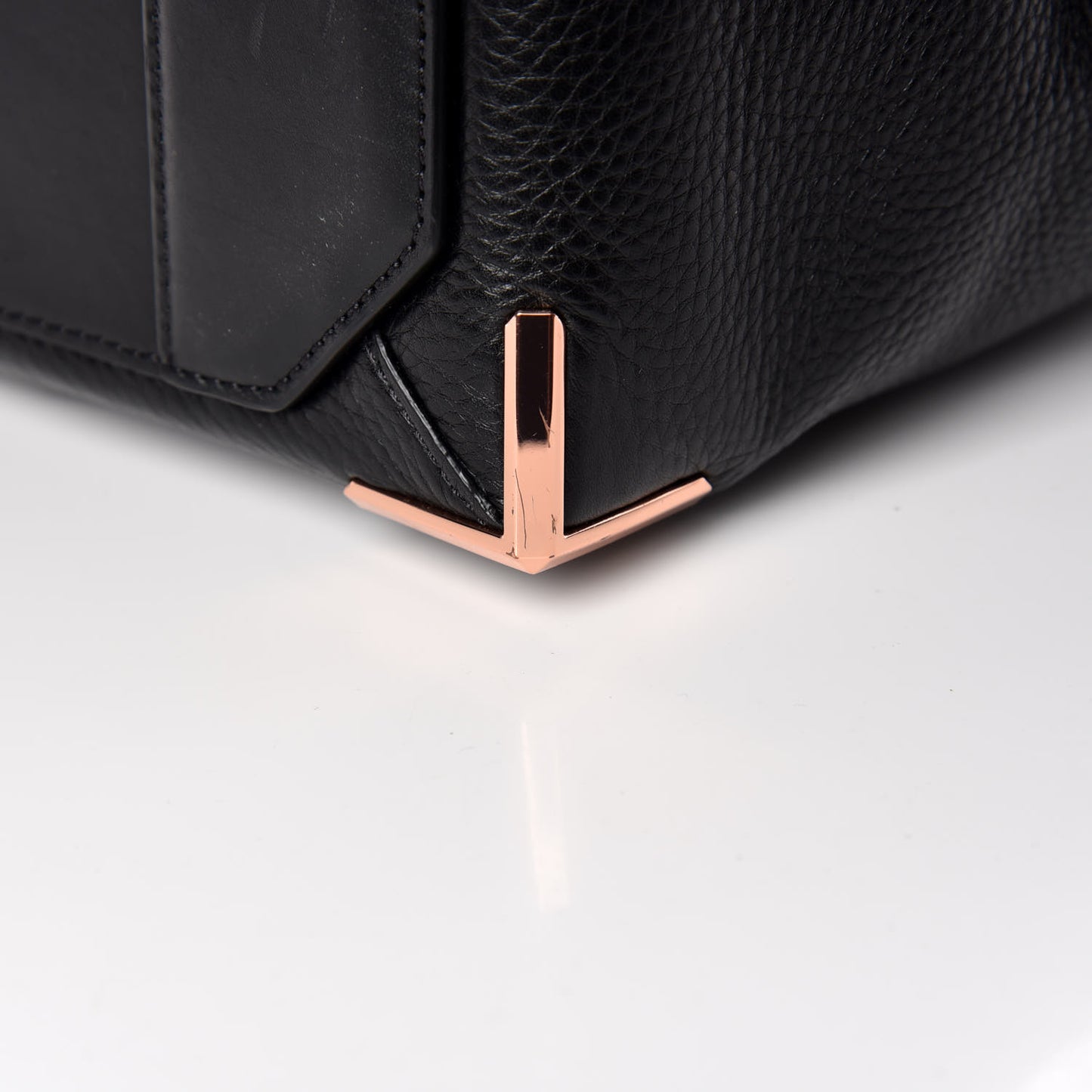 Pebbled Calfskin Small Emile Soft Black Rose Gold Hardware