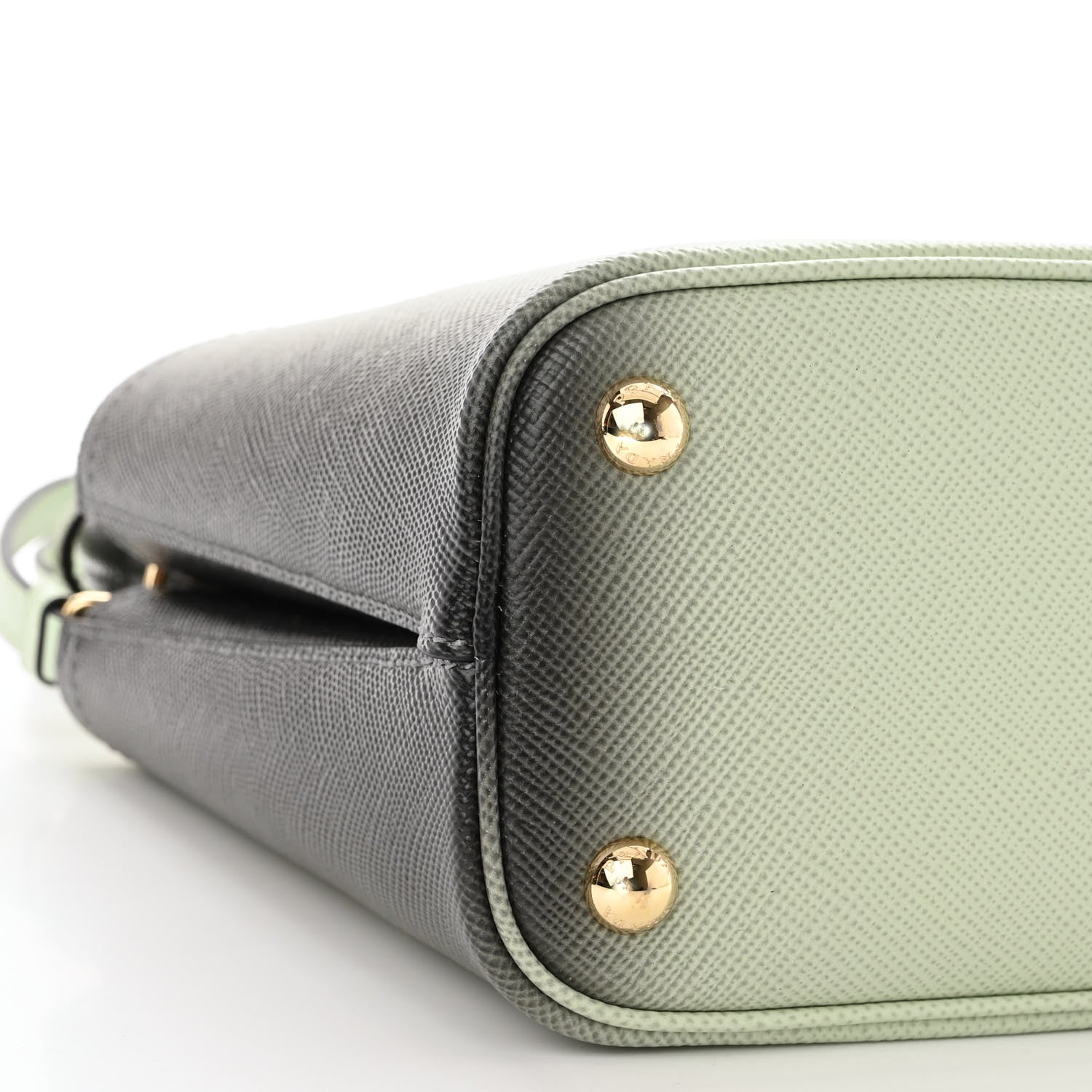 Prada Saffiano Cuir Small Panier Bucket Bag Acqua Sfumato 8 of 9