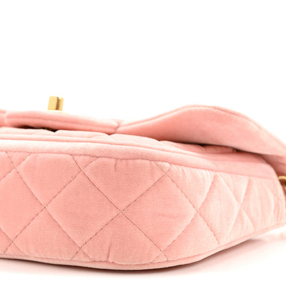 Chanel Velvet Quilted Mini Flap Pink 10 of 12