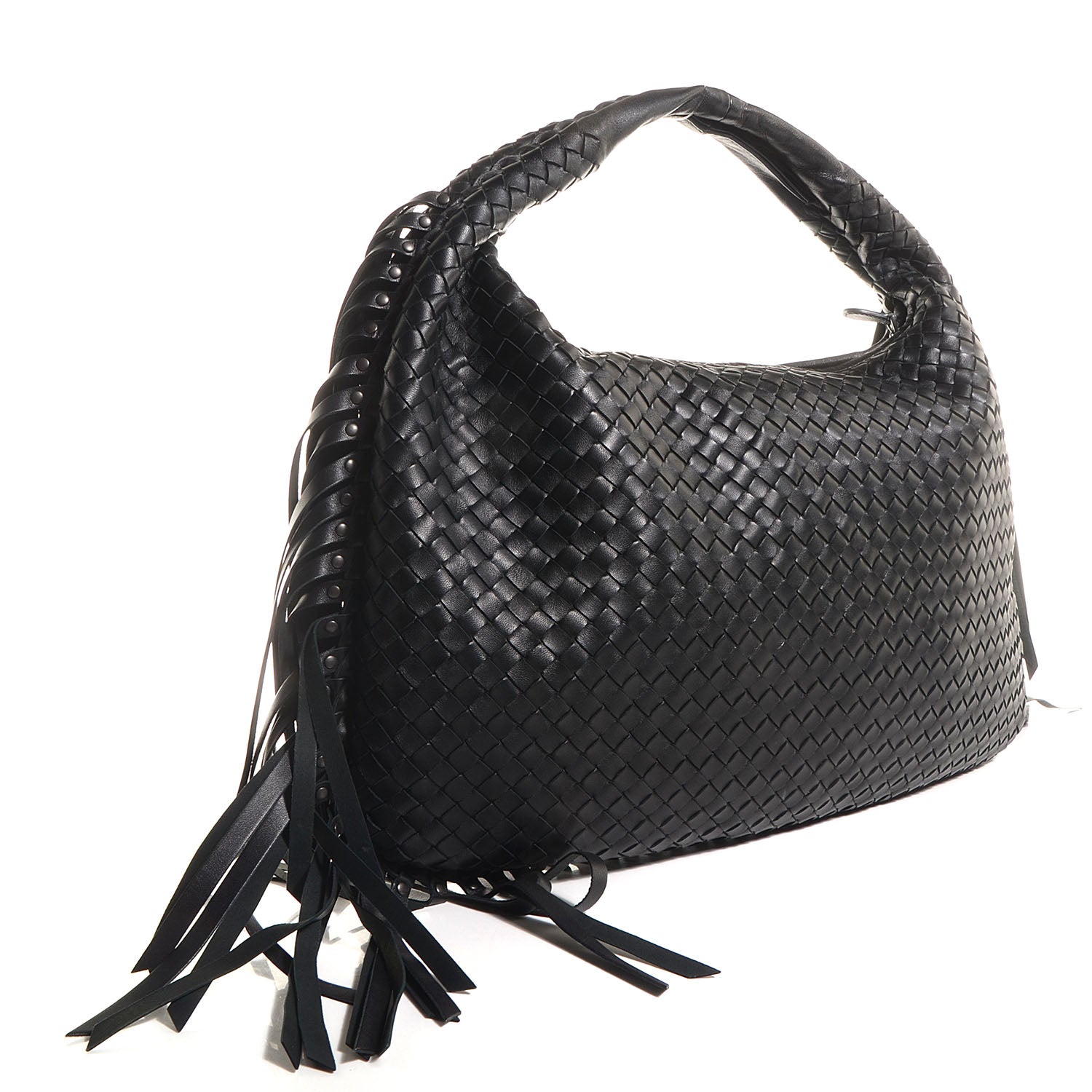 Bottega Veneta Nappa Intrecciato Veneta Large Fringed Hobo Nero Black 3 of 8