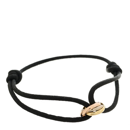 Cartier 18K Pink Yellow White Gold Trinity Adjustable Cord Bracelet Black 1 of 5