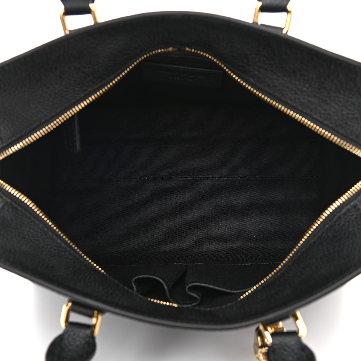 Pebbled Calfskin Small Skull Padlock Zip Around Tote Black