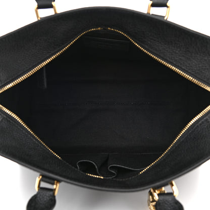 Alexander McQueen Pebbled Calfskin Small Skull Padlock Zip Around Tote Black 5 of 10