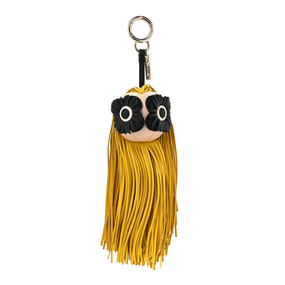 Fendi Nappa Eyes Fringe Bag Bug Charm Yellow Multicolor 1 of 4