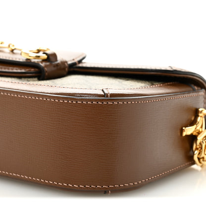 Gucci GG Supreme Monogram Small Horsebit 1955 Chain Shoulder Bag Beige Ebony Brown Sugar 10 of 11