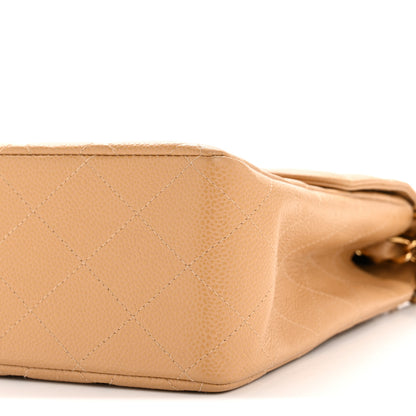 Chanel Caviar Quilted XL Jumbo Single Flap Beige 10 of 13