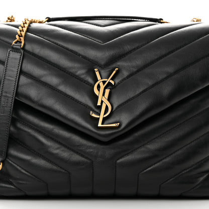 Saint Laurent Calfskin Y Quilted Monogram Medium Loulou Chain Satchel Black 8 of 21