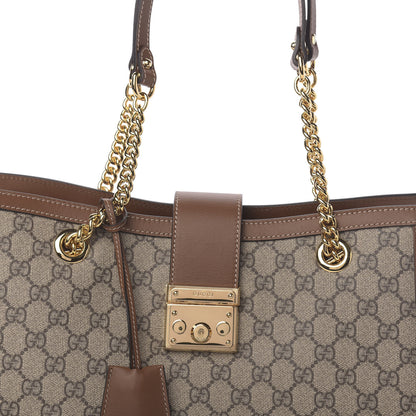 Gucci GG Supreme Monogram Medium Padlock Tote Beige Cuir 10 of 10
