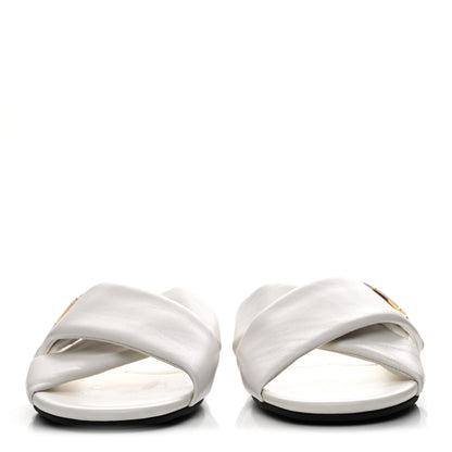 Prada Nappa Logo Strap Slide Sandals 38 White 3 of 10