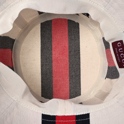 Gucci Monogram Canvas Web Bucket Hat S White 7 of 10