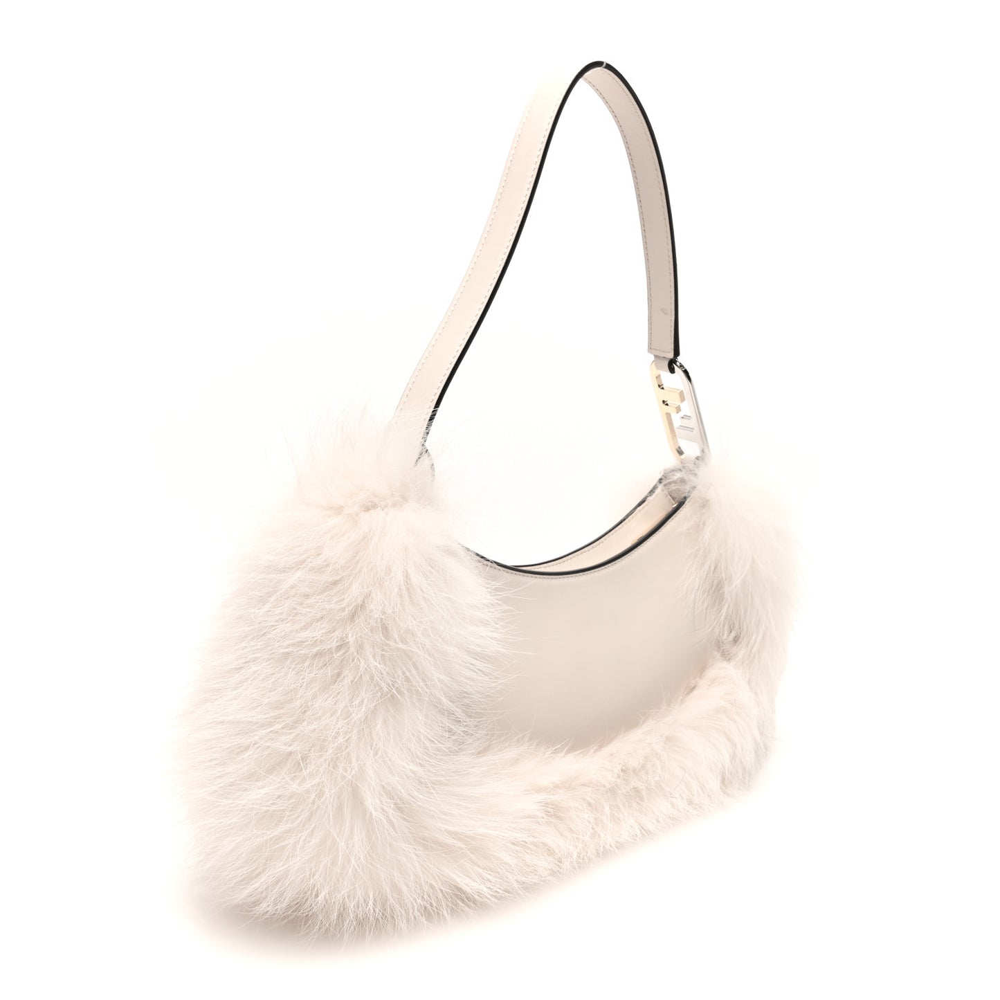 Fox Fur Vitello Fendi O'Lock Swing Camelia