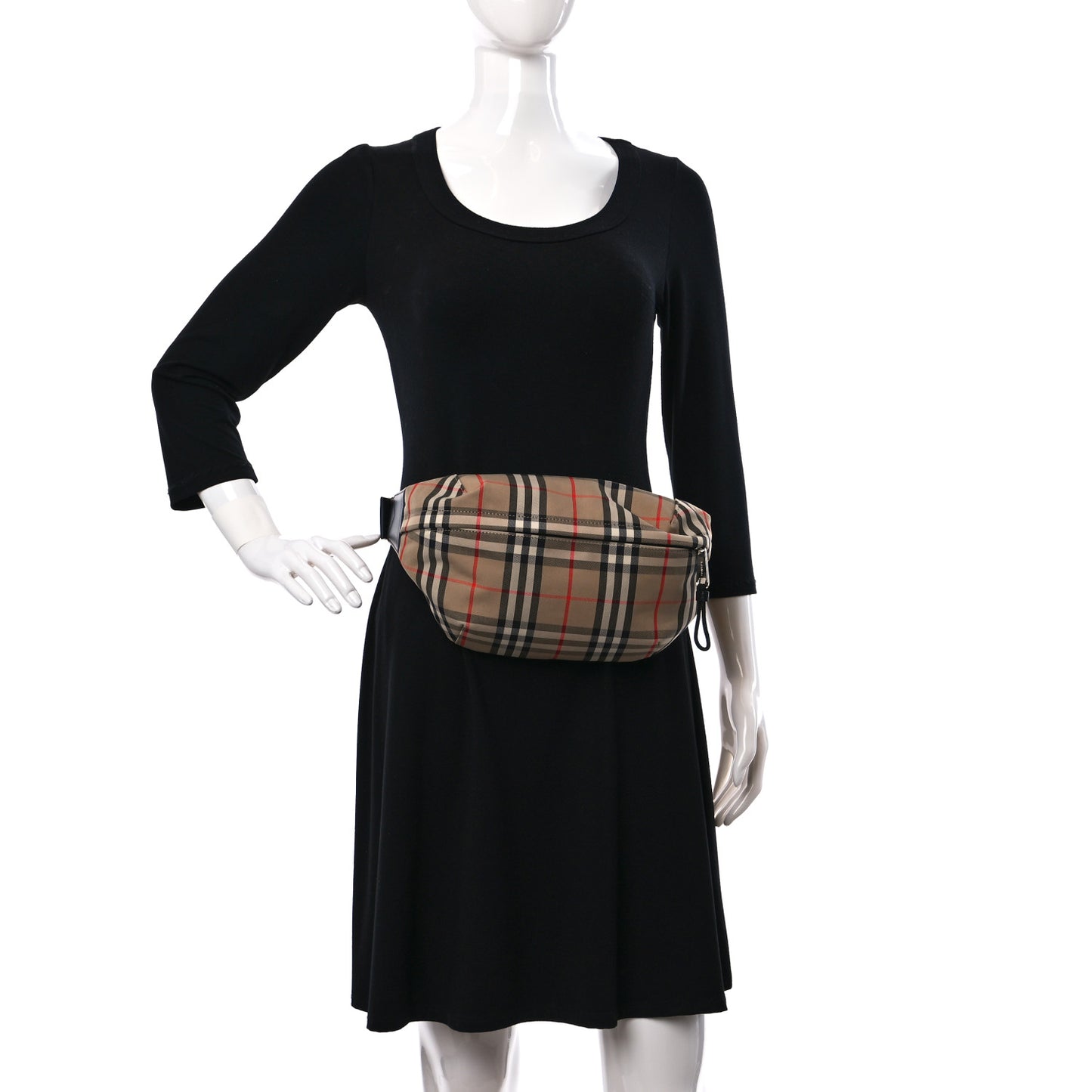 Nylon Vintage Check Medium Sonny Bum Bag Archive Beige Black