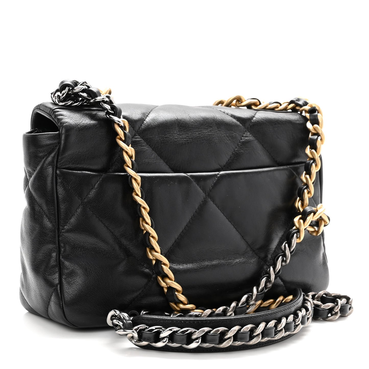 Lambskin Quilted Medium Chanel 19 Flap Black