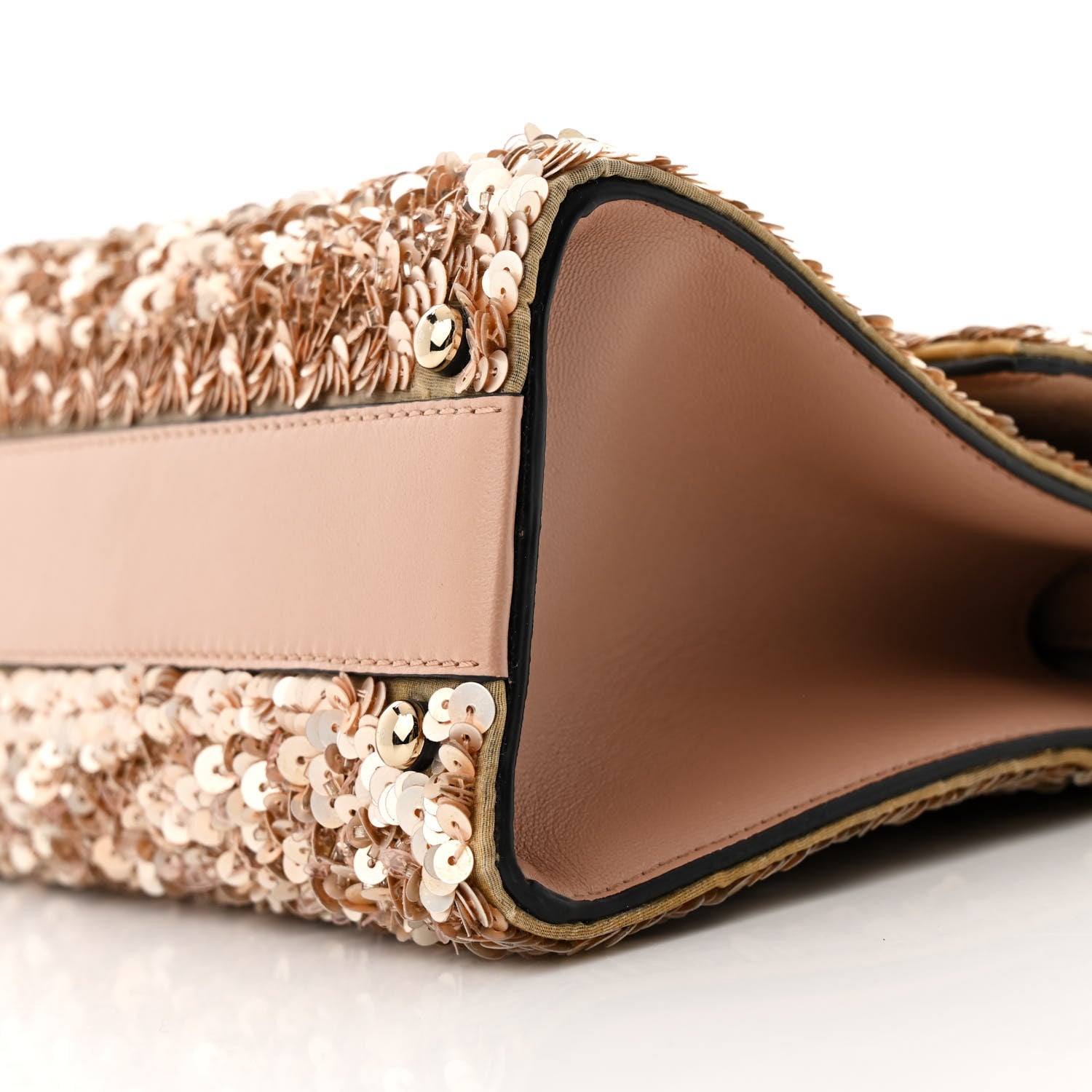 Valentino Garavani Sequin Crystal Embroidered Mini Vsling Top Handle Bag Light Peach Rose Mist 9 of 12