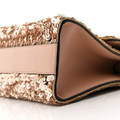 Valentino Garavani Sequin Crystal Embroidered Mini Vsling Top Handle Bag Light Peach Rose Mist 9 of 12