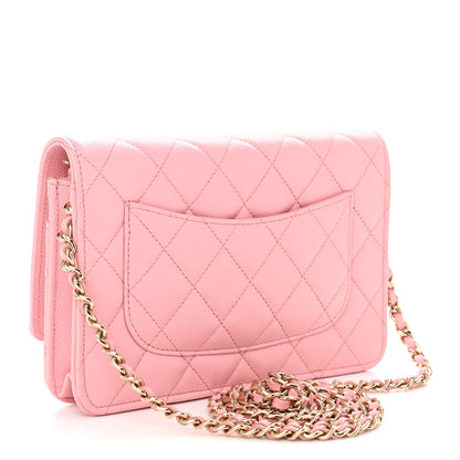 Chanel Caviar Quilted Wallet on Chain WOC Light Pink 3 of 11