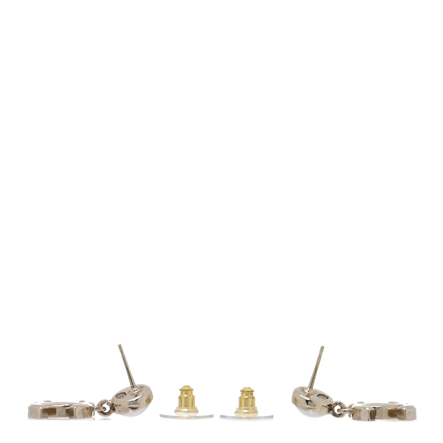 Pearl Enamel CC Drop Earrings Pink