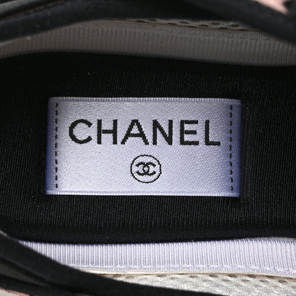 Chanel Suede Calfskin Nylon Grosgrain CC Sneakers 37.5 Light Pink 8 of 9