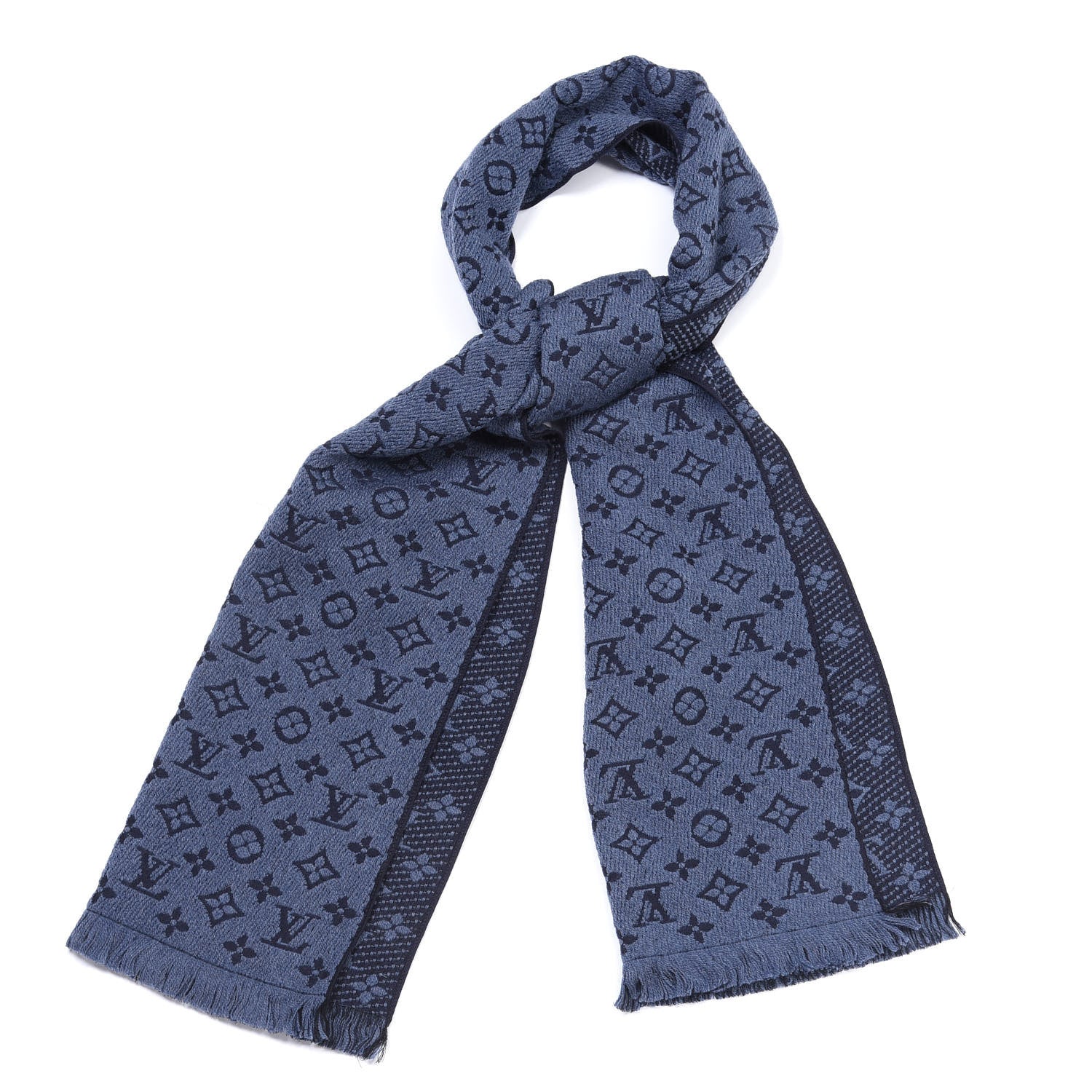 Louis Vuitton Wool Monogram Classic Scarf Marine 1 of 4