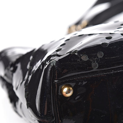 Chanel Patent Perforated CC Shopping Tote Black 18 of 21