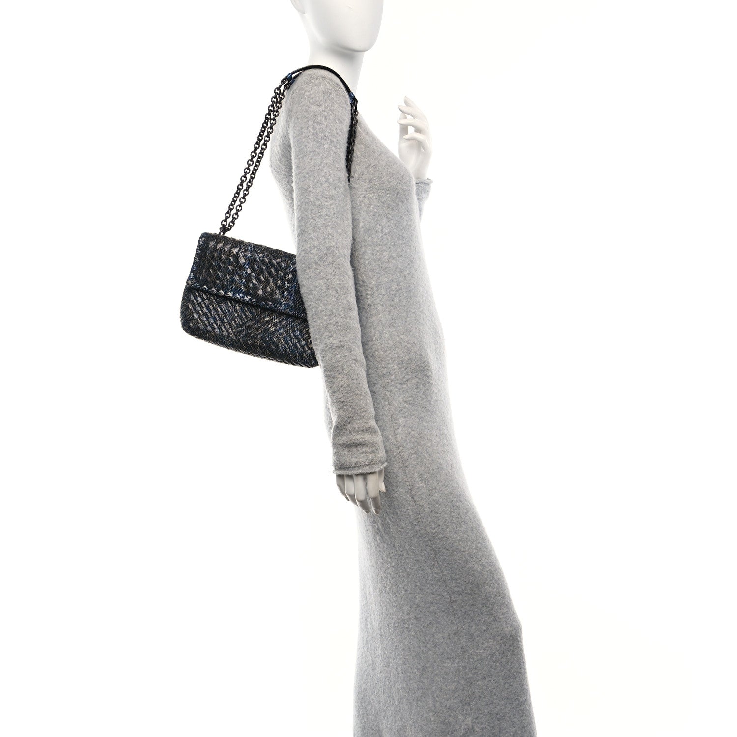Bottega Veneta Tobu Ayers Intrecciato Small Olimpia Shoulder Bag Blue 2 of 12