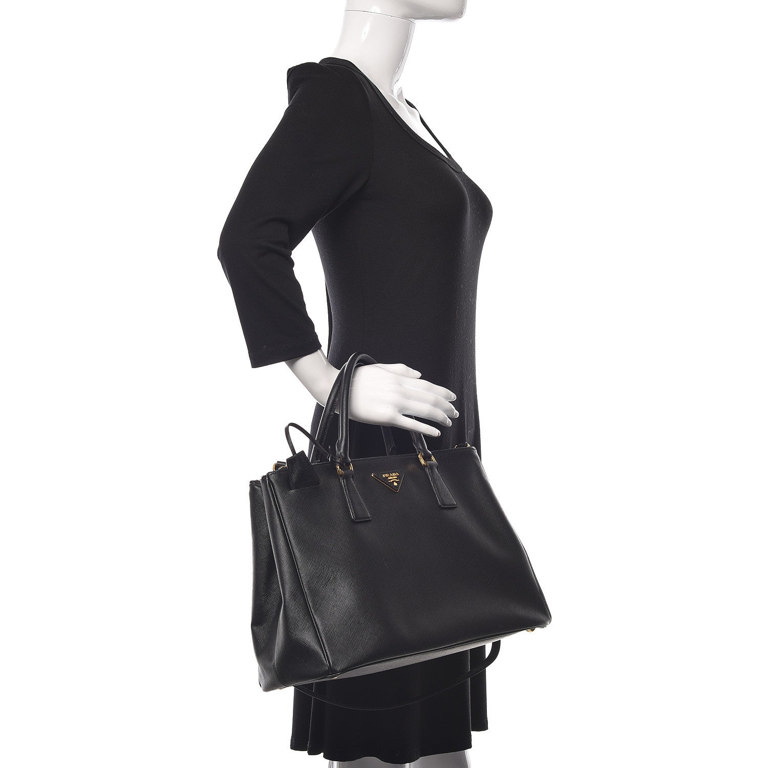 Prada Saffiano Medium Galleria Double Zip Tote Marmo 2 of 12