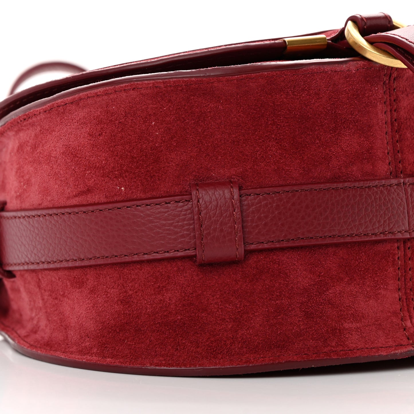 Suede Small Marcie Saddle Bag Dark Ruby