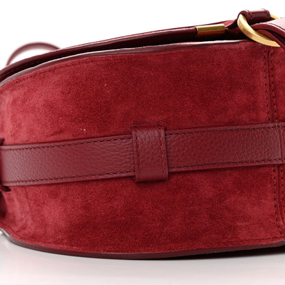 Chloe Suede Small Marcie Saddle Bag Dark Ruby 10 of 17