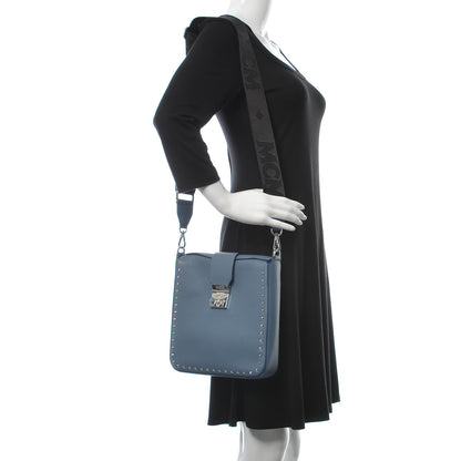 MCM Calfskin Studded Medium Kasion Park Avenue Crossbody Luft Blue 2 of 10