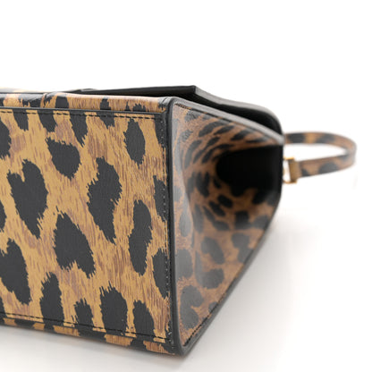 Balenciaga Smooth Calfskin Leopard Print Medium Hourglass Top Handle Bag Beige 10 of 12