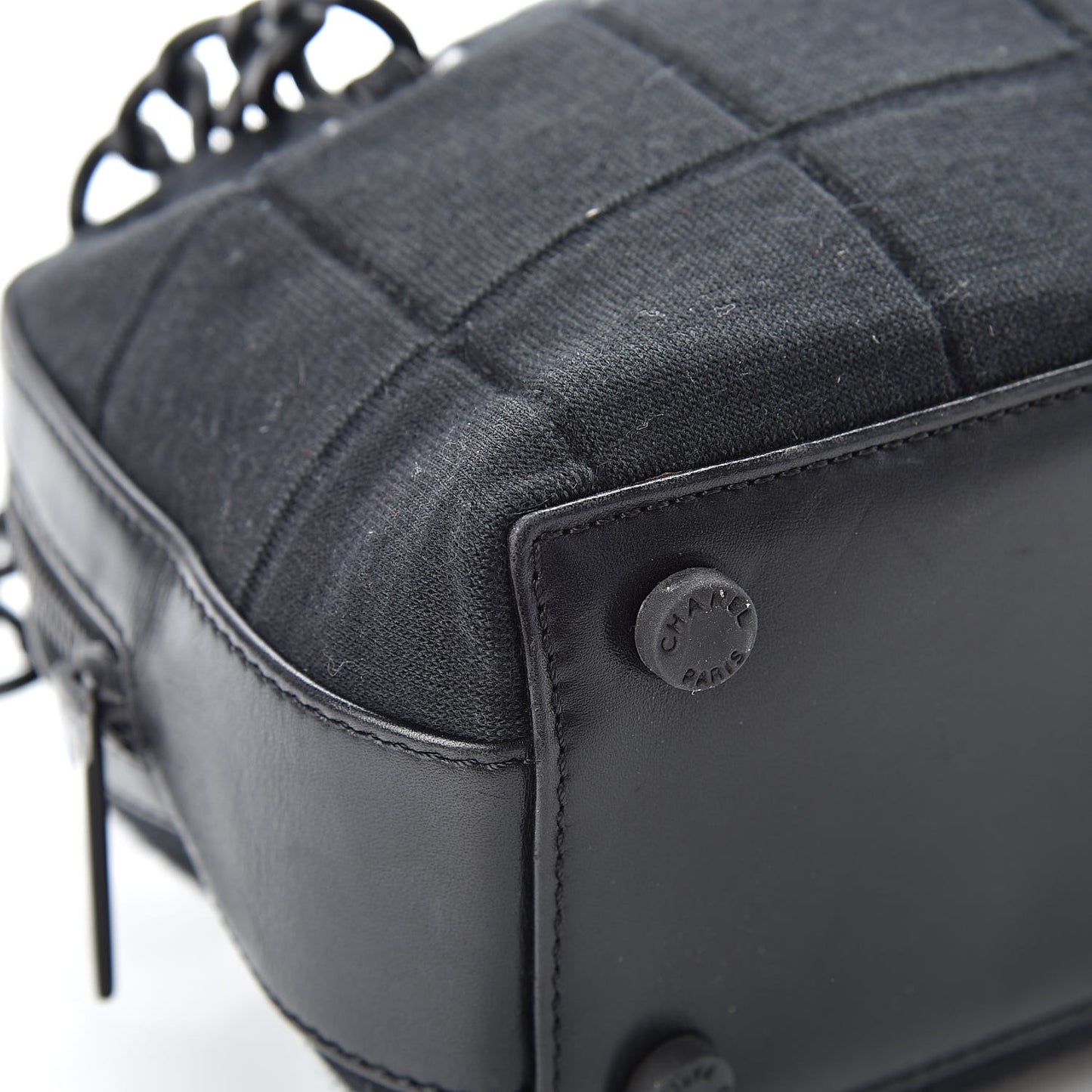 Jersey Quilted Chocolate Bar Shoulder Bag Black