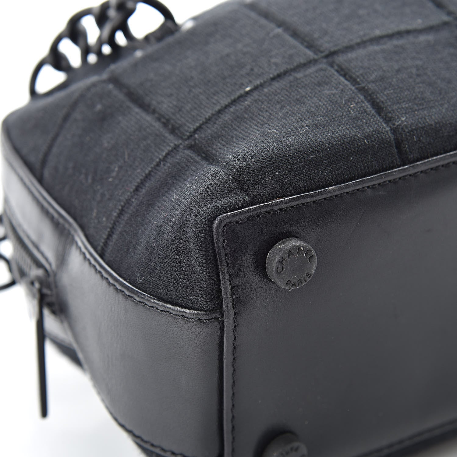 Chanel Jersey Quilted Chocolate Bar Shoulder Bag Black 9 of 15