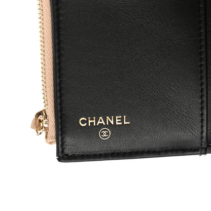 Chanel Caviar Quilted Filigree Flap Wallet Beige Black 6 of 9