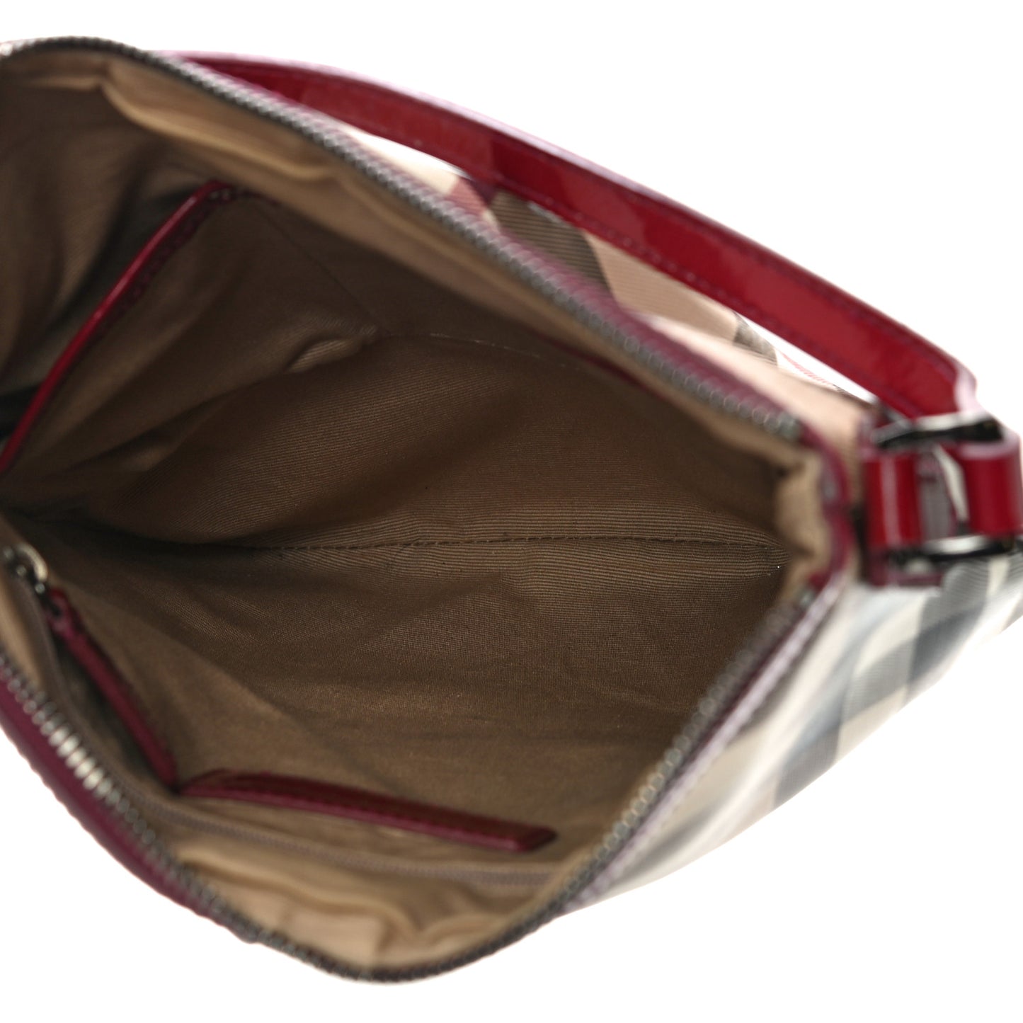 Patent Nova Check Julia Crossbody Bag Red