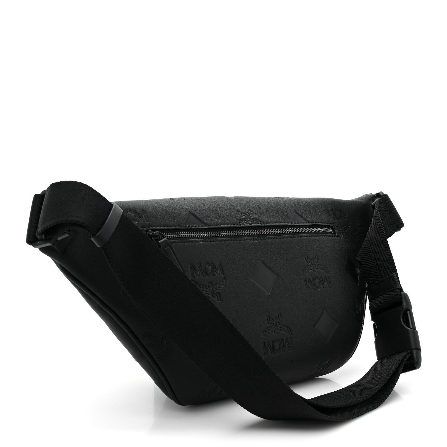 MCM Calfskin Maxi Monogram Fursten Belt Bag Black 2 of 10