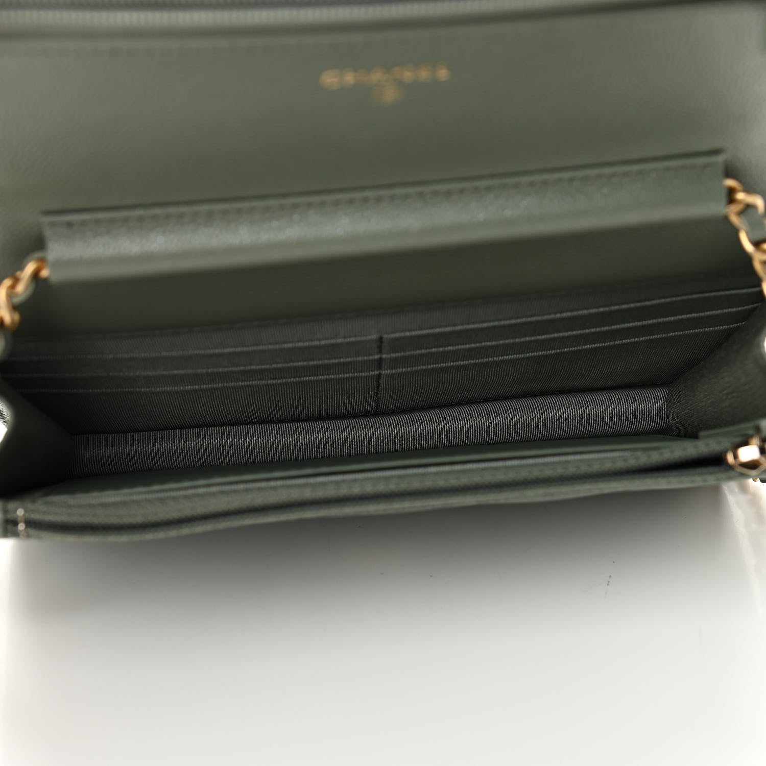 Chanel Iridescent Caviar Quilted Wallet On Chain WOC Green 4 of 10