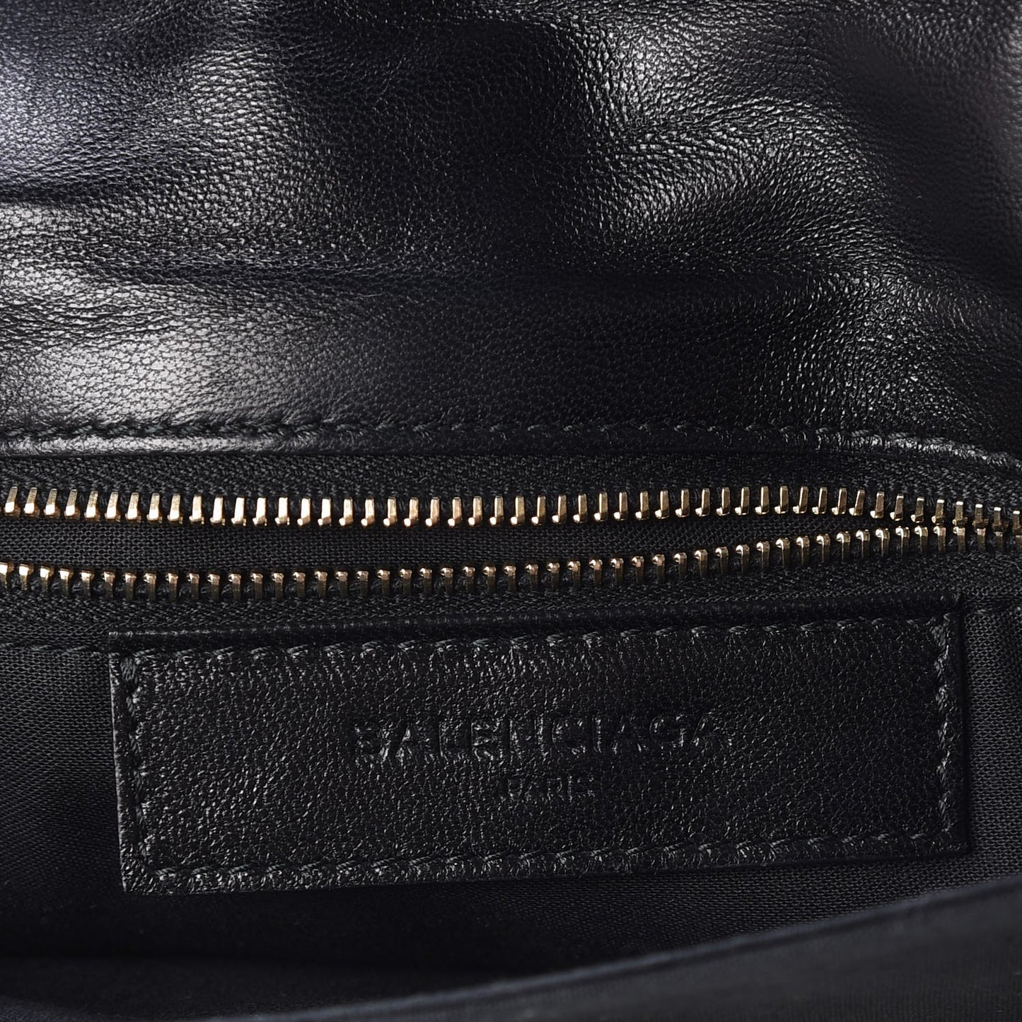Chevre Gold Metallic Edge Hardware Envelope Clutch Black