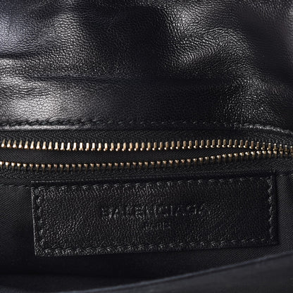 Balenciaga Chevre Gold Metallic Edge Hardware Envelope Clutch Black 6 of 7