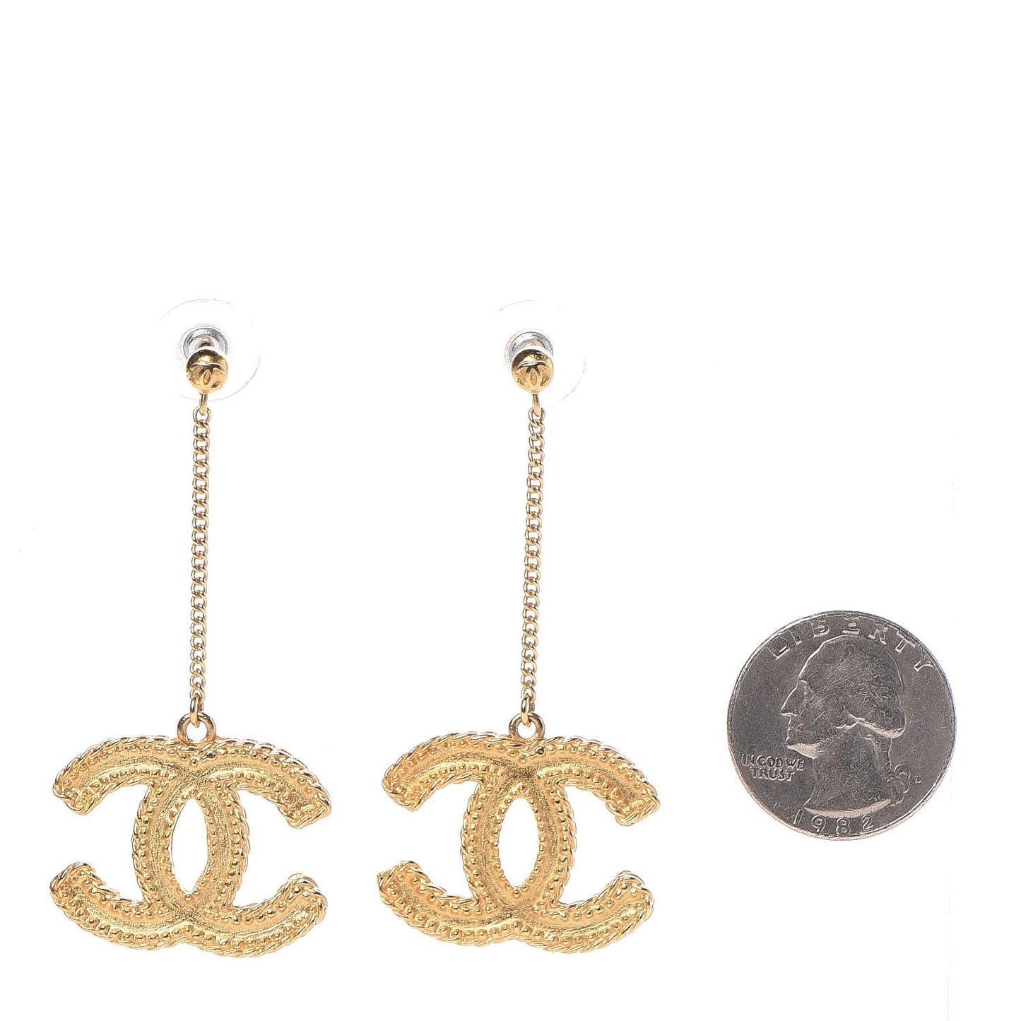 CC Drop Earrings Matte Gold