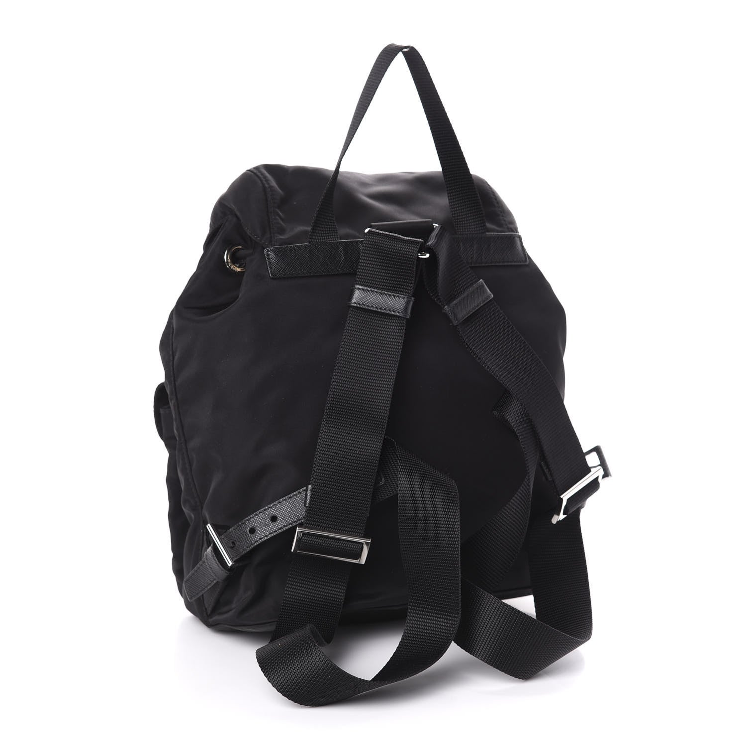 Prada Tessuto Nylon Saffiano Small Backpack Black 2 of 9