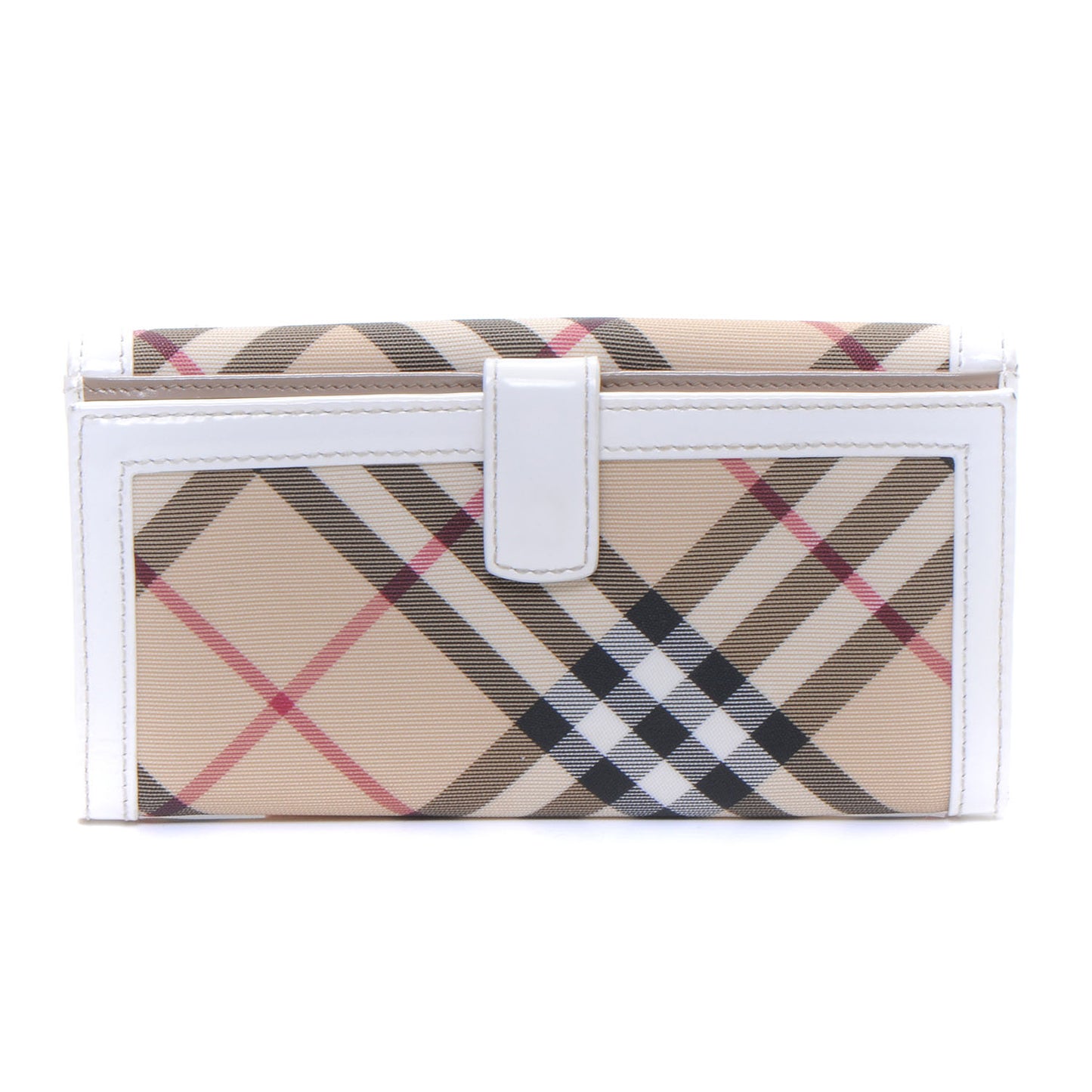 Leather Trim Nova Check Wallet White