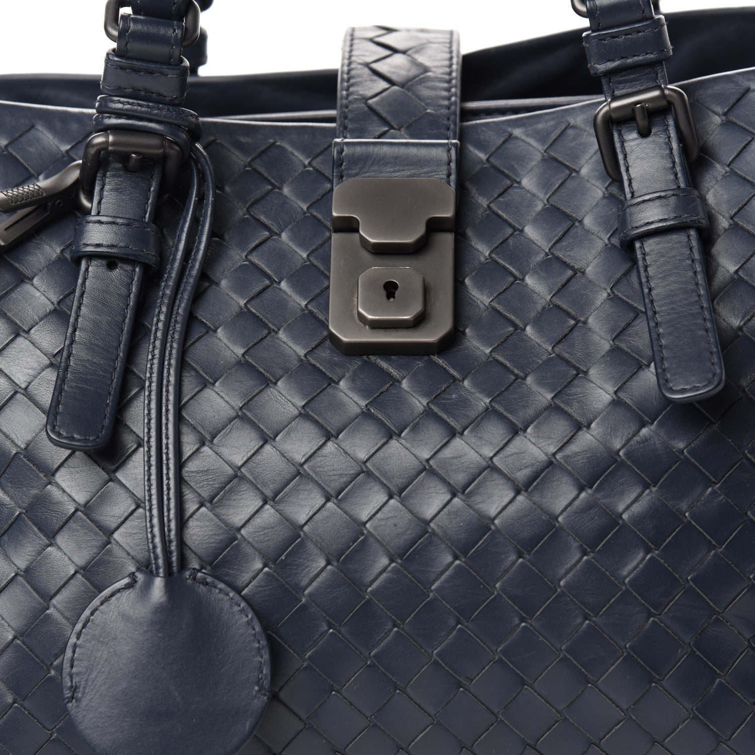 Bottega Veneta Nappa Intrecciato Small Roma Tote Dark Blue 9 of 9