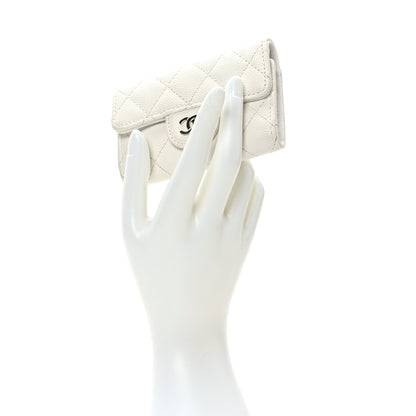 Chanel Caviar Quilted Classic 4 Key Holder Wallet White 2 of 8