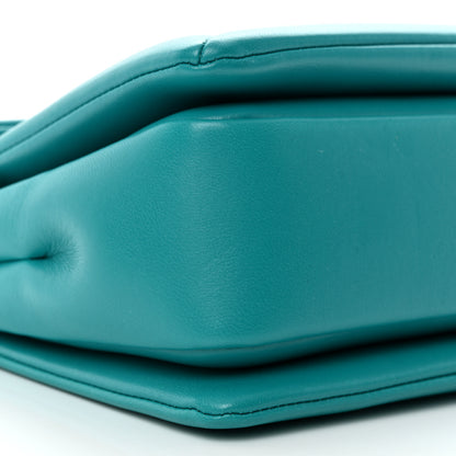 Valentino Garavani Nappa One Stud Chain Clutch Ultra Marine Green 9 of 10