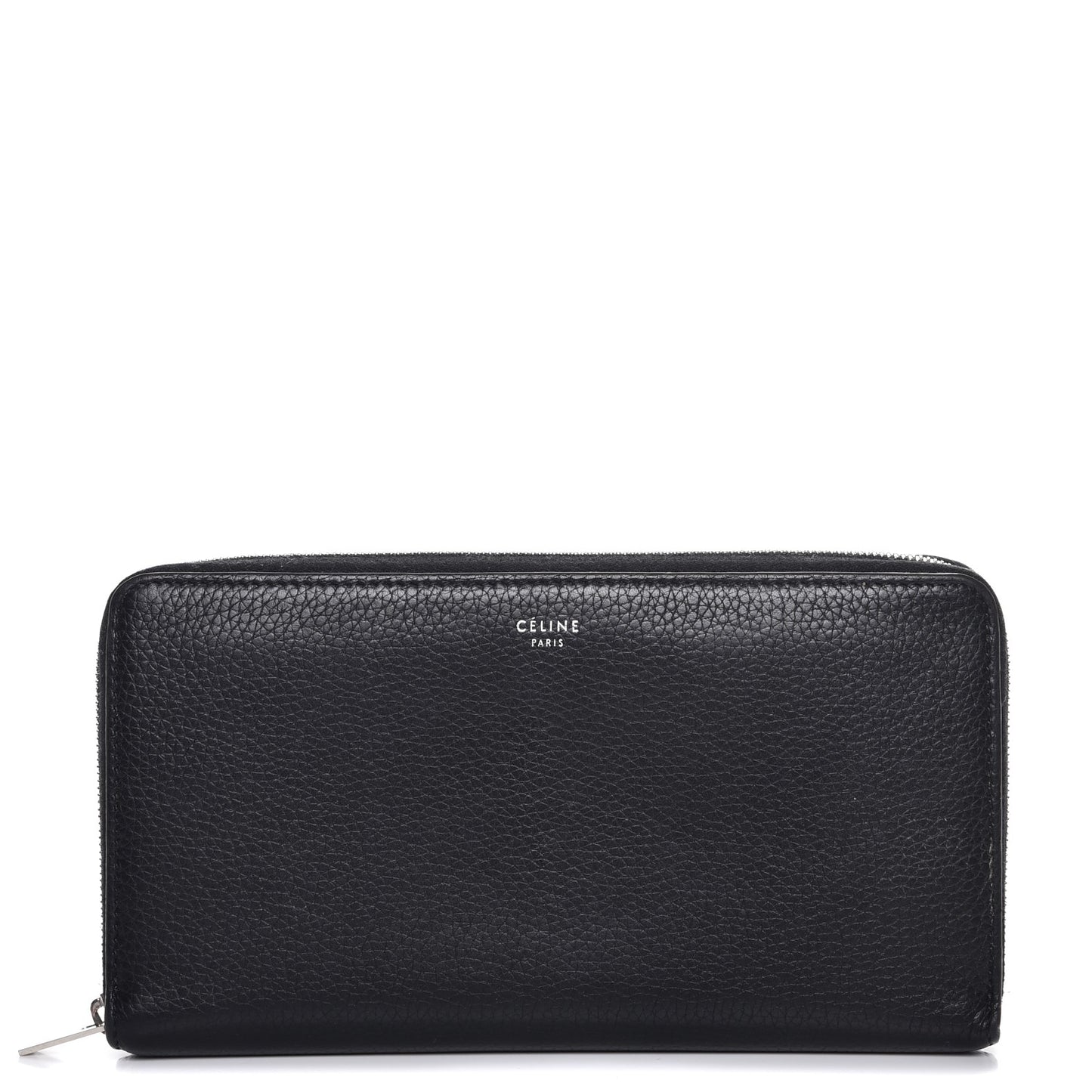 Calfskin Large Zip Around Multifunction Wallet Black Citron