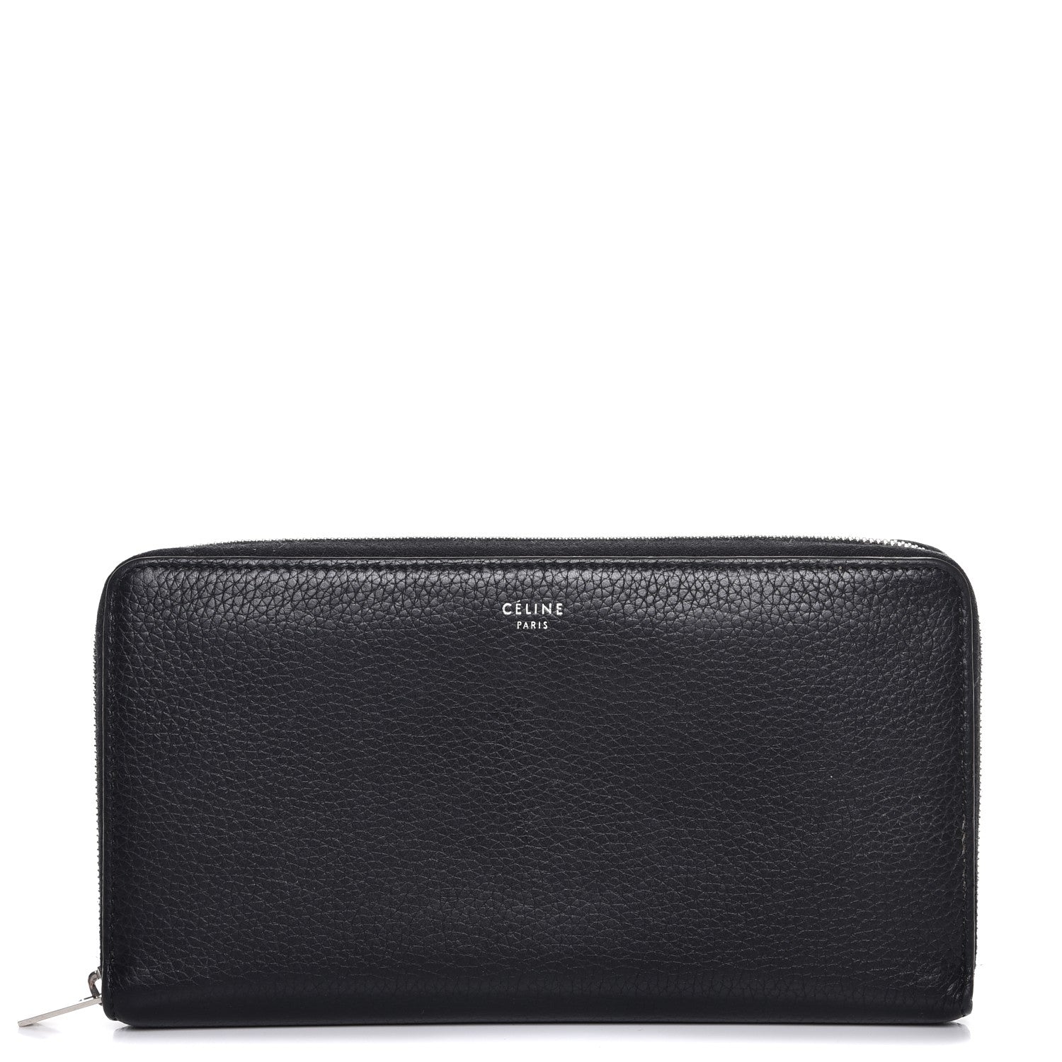 Celine Calfskin Large Zip Around Multifunction Wallet Black Citron 1 of 11